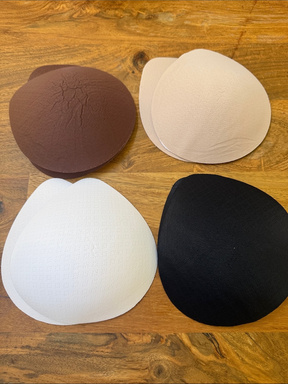 Bra Inserts Pads - Brown, Nude, White, Black (4 Pack)